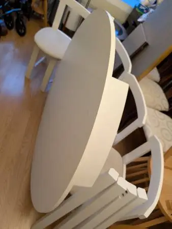 Used wood dining table, solid wood chairs