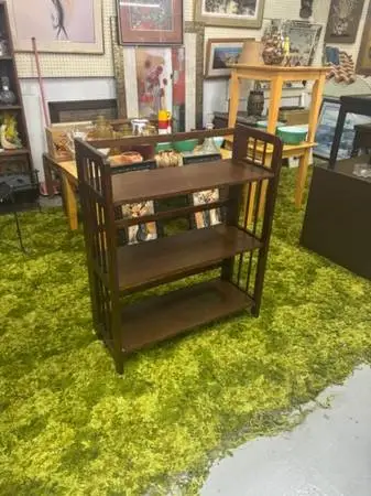 3 tier wood folding shelf - ex. condition