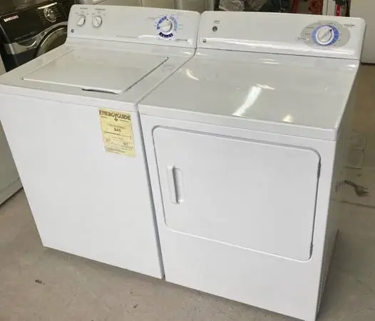 #37 GE Timer Operated Washer & Electric Dryer. Matching Set