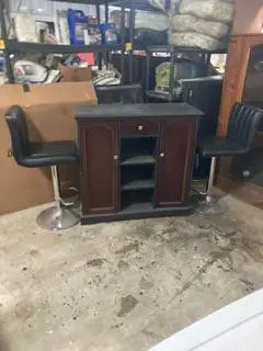 Bar Cabinet & 2 Stools