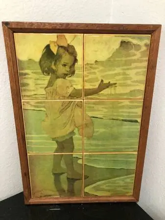 Jessie Willcox Smith 22” Tile Wood Frame Art