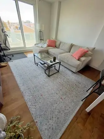 IKEA RomDrop Low-Profile Large Living Room Area Rug - Floral Patterned