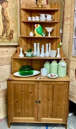 Tall Wood Corner Hutch / Cabinet