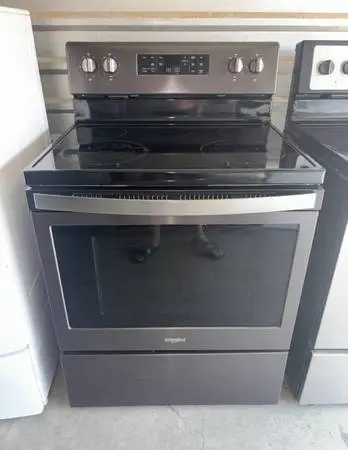 Whirlpool Stainless Steel Electric Flat Top Stove Oven Range