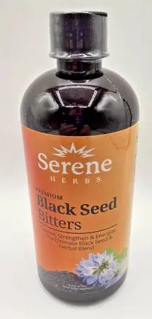 Serene Herbs Premium Black Seed Bitters 100% Natural Organic 16oz Exp