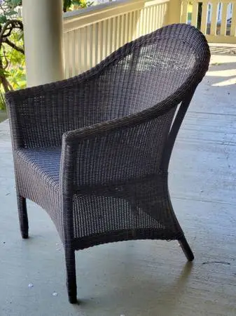 Black Wicker Armchair - by Smith & Hawken