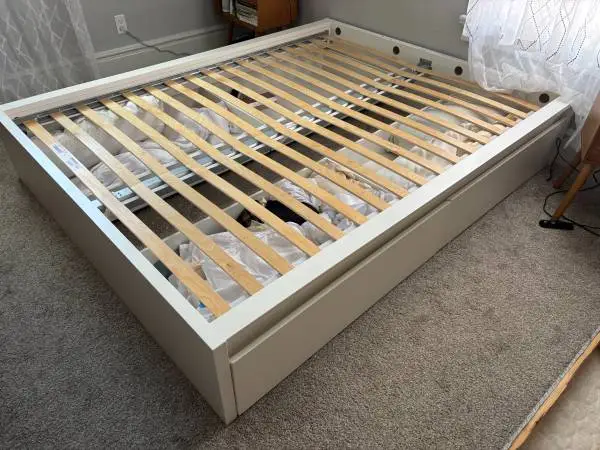 IKEA LURÖY Queen Size Bed Frame with Under Bed Storage Drawers