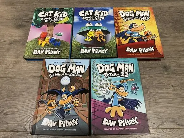 DOG MAN by DAV PILKEY 5 Hardcover BOOKS DOGMAN & CAT KID