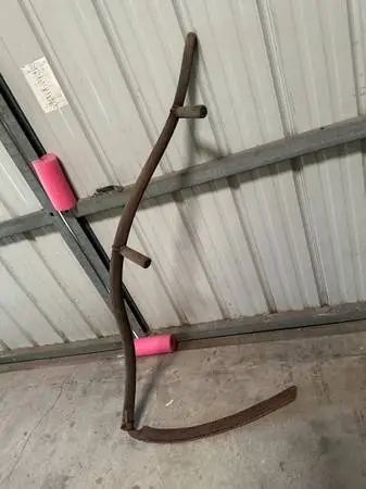 Bent wood Hay sickle for lawn or garden decoration