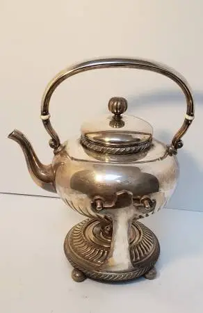 Antique Gorham Silver Solder Teapot and Warmer