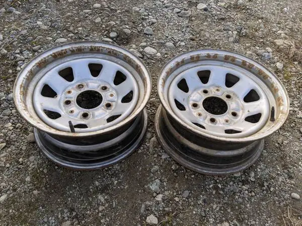 15 silver steel wheels 5x5.5 bolt pattern