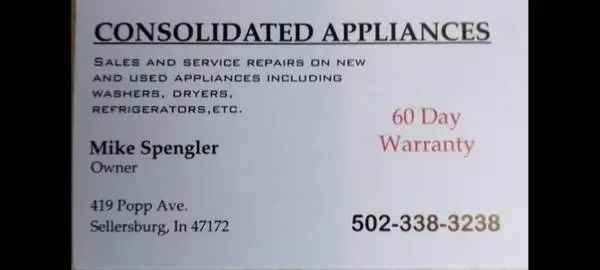 Service calls on all major appliances