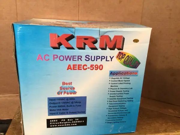 KRM 590VR  AC Power Supply Variac 0=-130v 5 Amps Like New