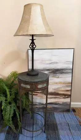 Rustic Style Metal Side Table-PRICE REDUCED!