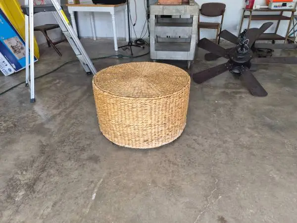 HAND WOVEN ABACA COFFEE TABLE 29INCH ACROSS