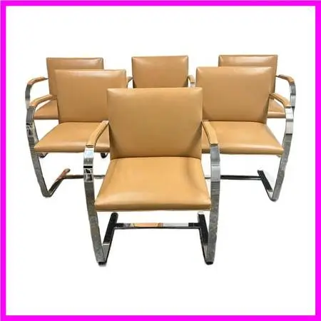 Ludwig Mies Van Der Rohe For Knoll Brno Armchairs, Set Of Six