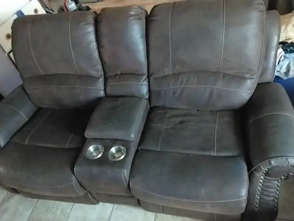 Like new reclining loveseat with console