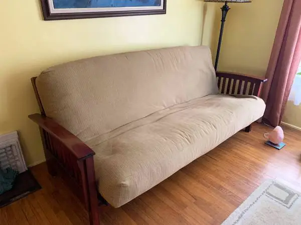 FUTON FRAME AND MATTRESS - WOOD - FULL SIZE - ORGANIC COTTON CONTENT