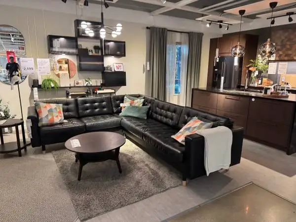 Black Leather Couch - Basically Brand New