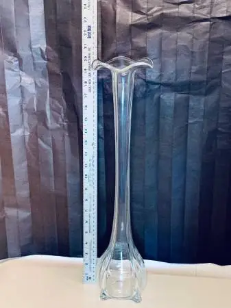 1915 Antique McKee Glass Vase Rare Apollo Pattern 20” Tall Mint Cond