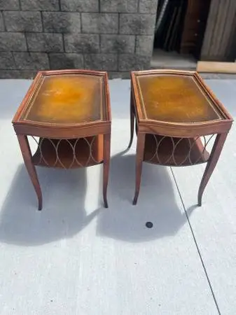antique matching mahogany end tables