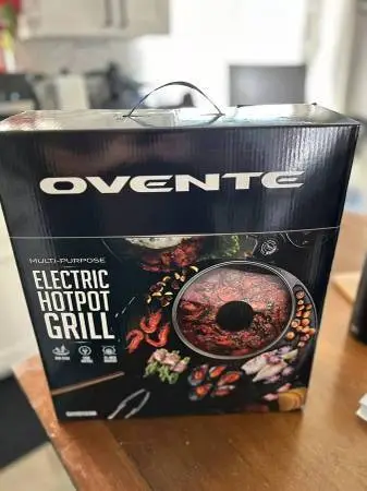 Ovente Electric Hot Pot and Grill Combo