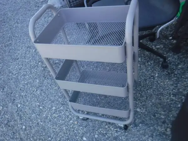 3 Tier Metal Cart on Wheels Like New Cindition