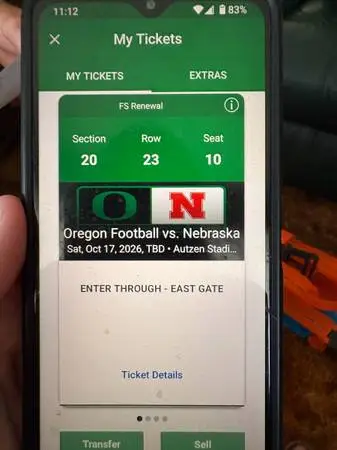Oregon Ducks vs Nebraska