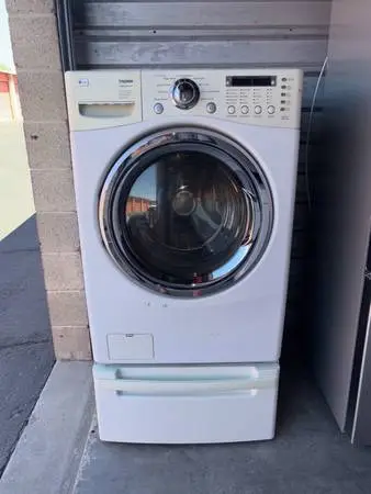 White LG Washer With Pedestal