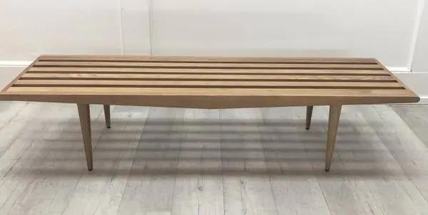 Mid Century Slat Bench 60L Slatted Oak Coffee Table