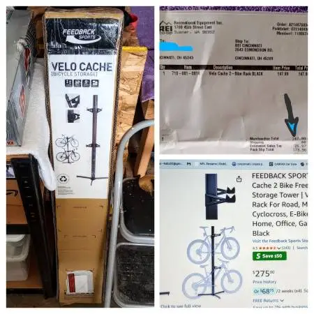 Brand New FEEDBACK SPORTS Velo Cache 2 Bike Free-Standing Storage Rack