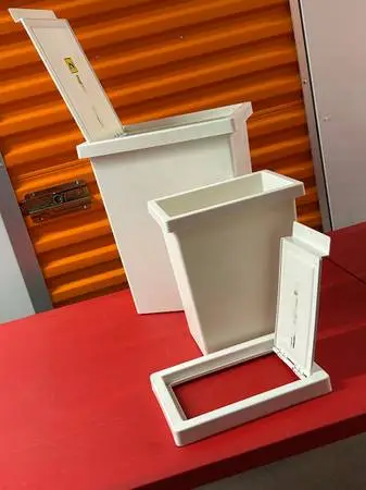 matching bins: for storage, trash or misc items - white