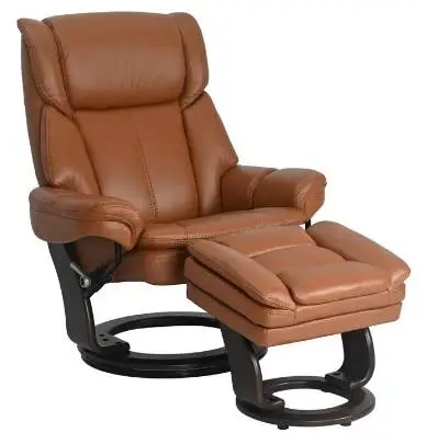 New leather stressfree recliner with storage ottoman - 2 color options