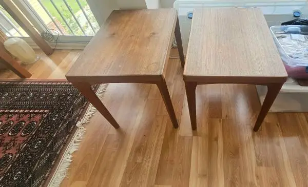 Solid teak end tables / Set for $260!