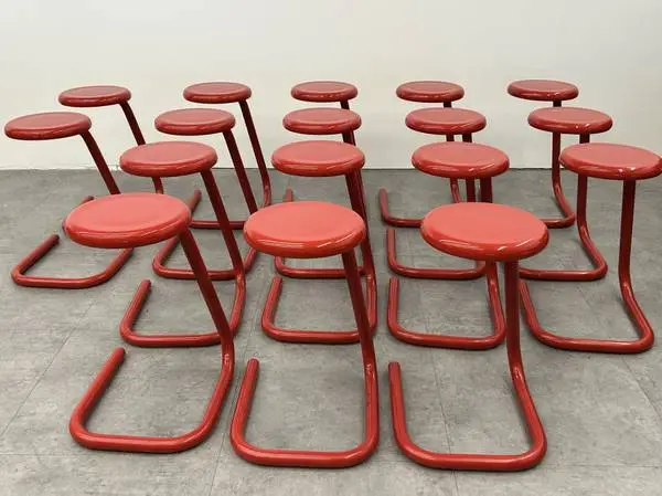 Paperclip Stool by Kinetics FOUR Red Stools Still Available $185 Each