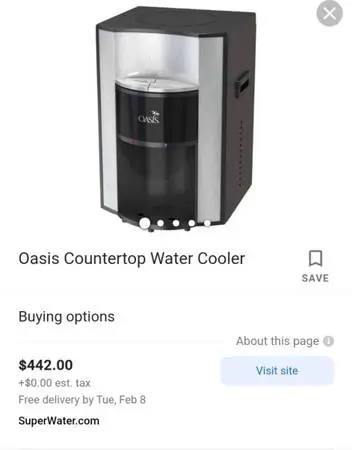 OASIS WATER DISPENSER WITH FILTER INCLUDED