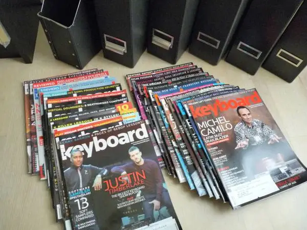 Keyboard Magazine Collection in Storage Boxes