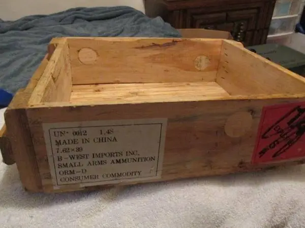 Vintage Tongue & Groove Wooden Small arms Ammunition Crate Box