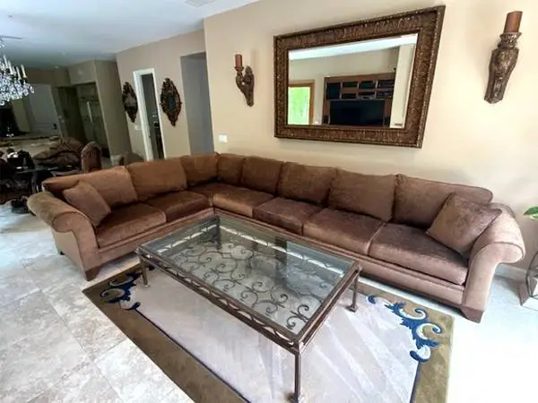 One-Of-A-Kind, L-Shape Sofa in Bronze Croc from Model Home