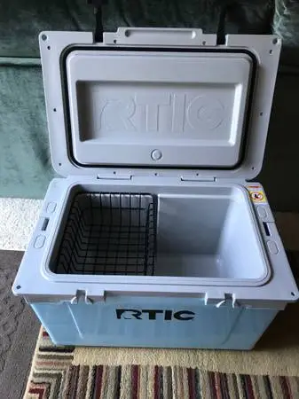 SAVE $50… LIKE NEW RTIC 52 quart ultra-light hard cooler w/accessories