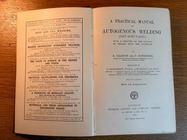 BOOK: A Practical Manual of Autogenous Welding