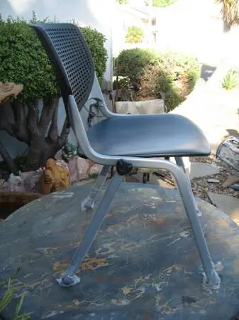 1-NEW-kfi kool poly chair/perforated back-Tested-400 Lbs-List-$230.