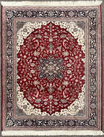 KASHAN HAND KNOTTED RUG, 7.5 x 9.2