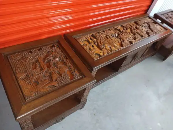 Antique hand carved Asian living room tables