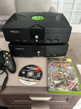 Xbox Original 2 Console Bundle W/ Controllers & Cords 2 Games