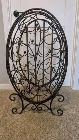 Vintage Wrought Iron 18-Bottle Wine Jail (Cabinet) rare must see....