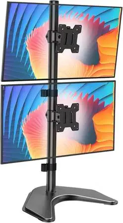 HUANUO Dual Monitor Stand | Vertical Stack Screen Free-Standing Holder