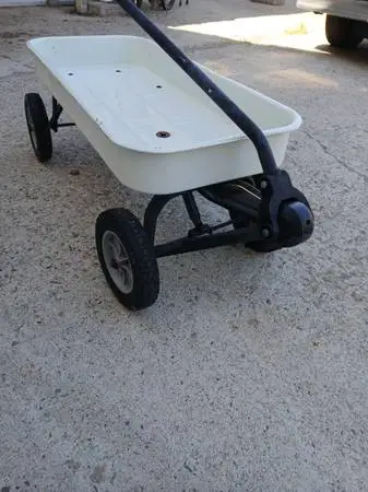 White metal kids wagon