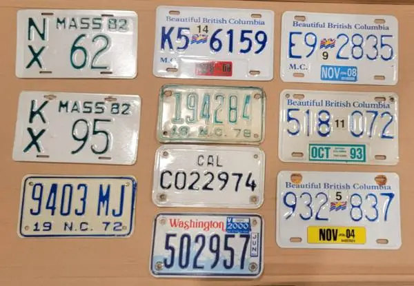 10 old MOTORCYCLE License Plates