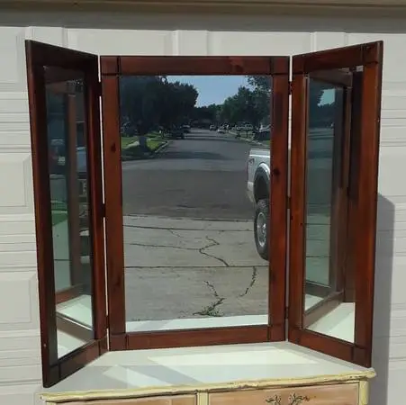 MIRROR Wooden Tri-fold -Victoria TX $160
